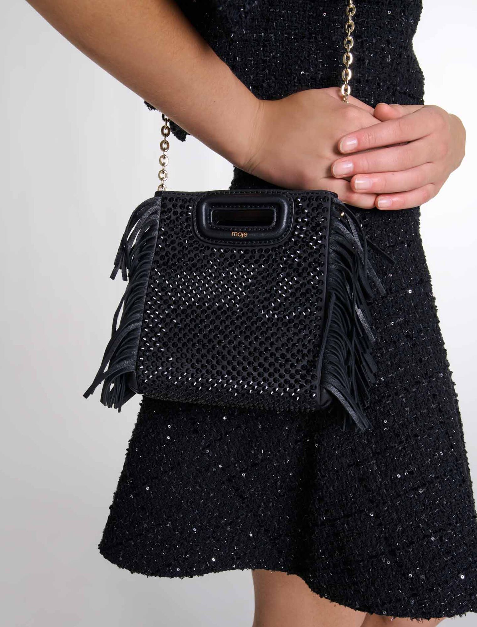 Mini M-Tasche mit Strass