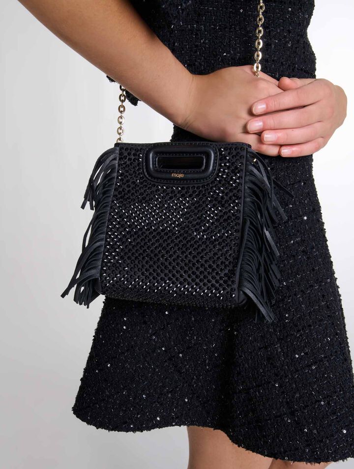 Mini M-Tasche mit Strass