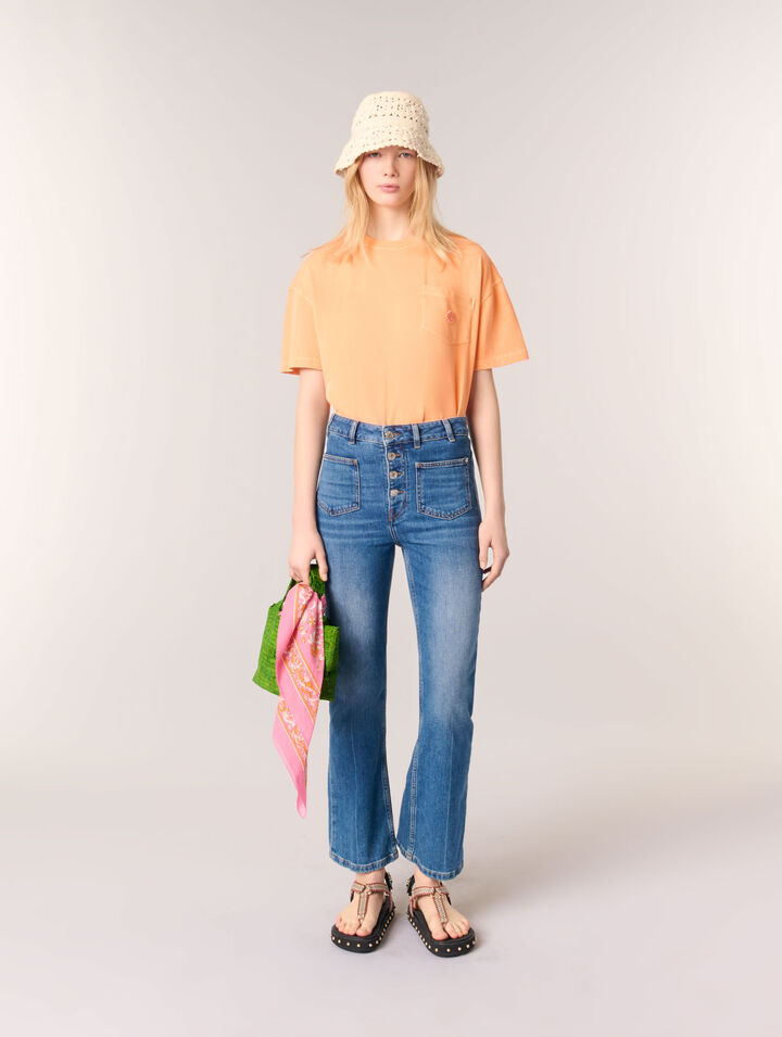 Denim jeans with pockets