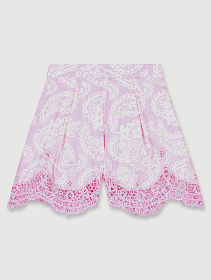 Bedruckte Leinenshorts