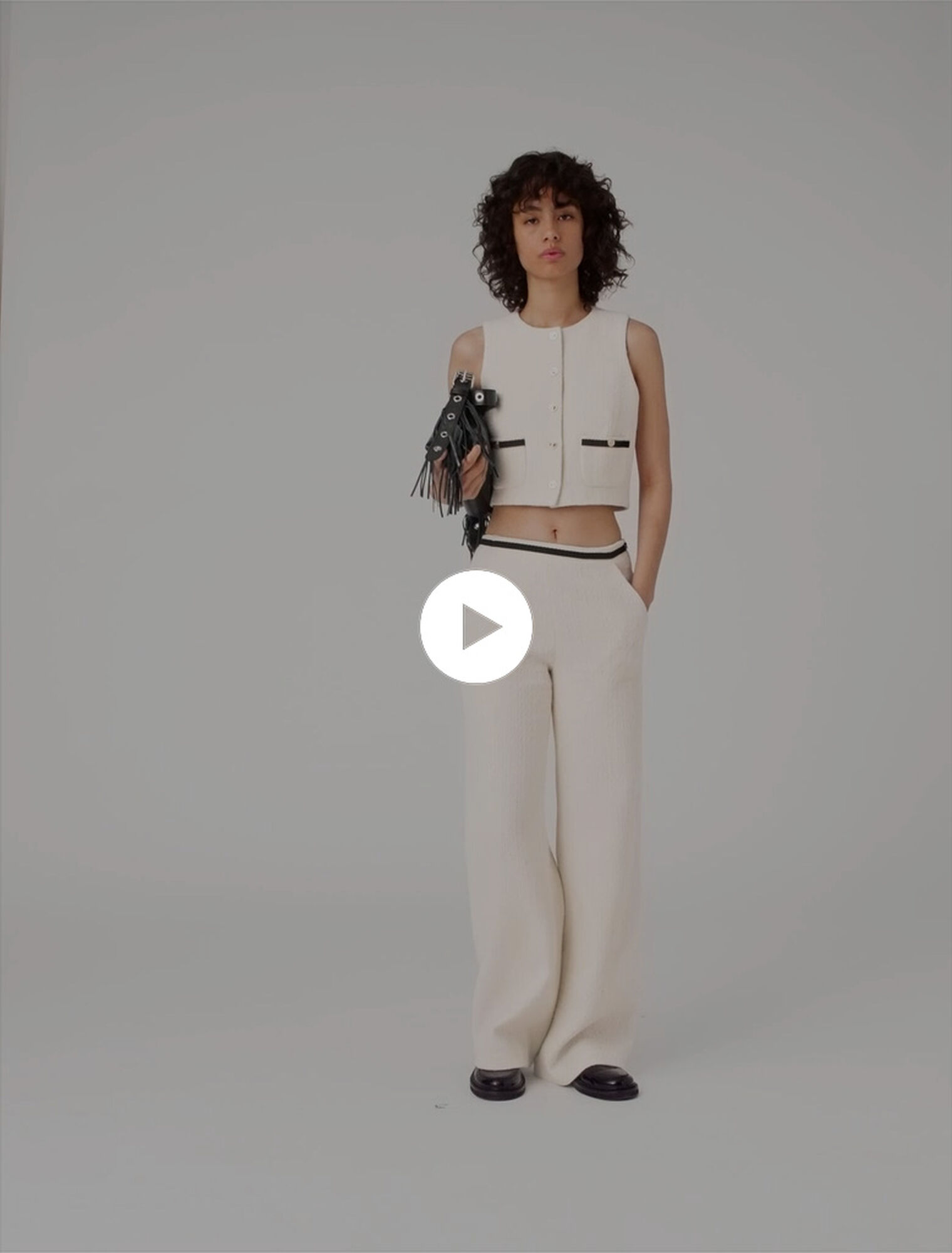 Weite hose in Tweed-Optik