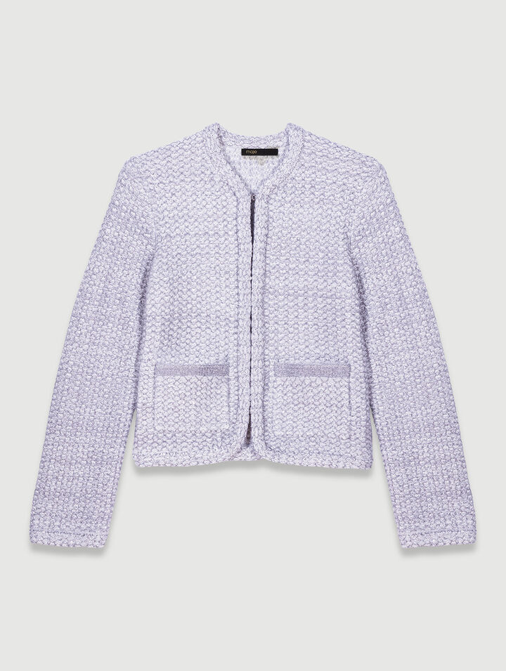 Strick-Cardigan in Tweed-Optik