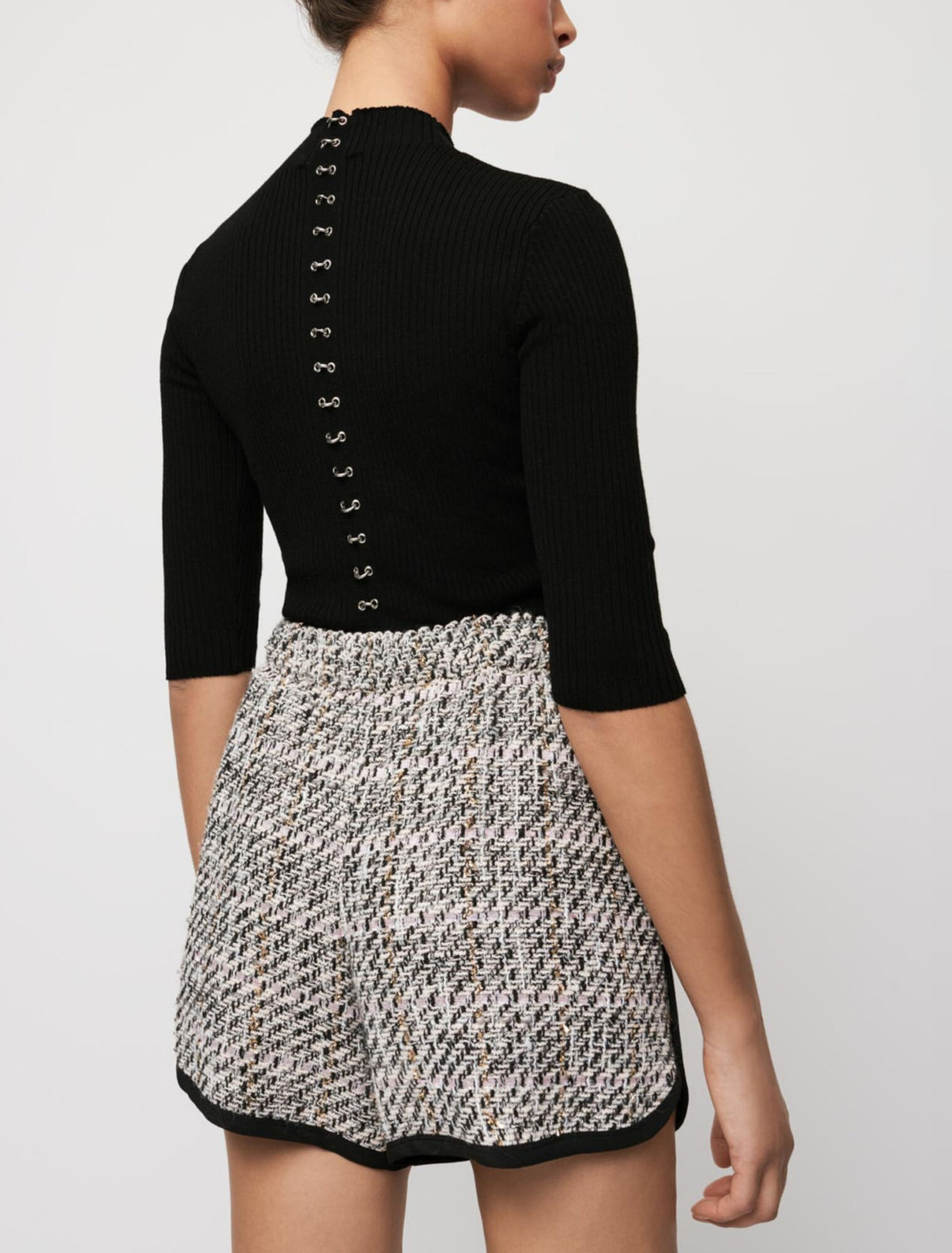 Shorts in kontrastierender Tweed-Optik