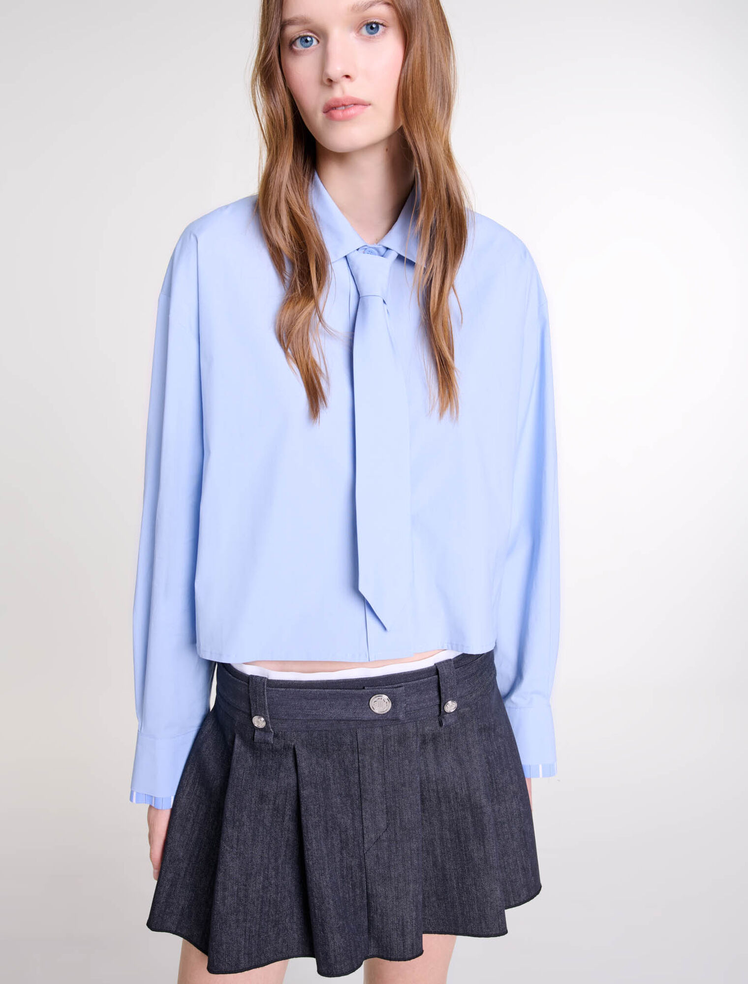 Schwarzer Minirock mit Jeans-Optik