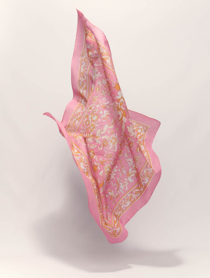 Halstuch 65 x 65 mit Blumenprint