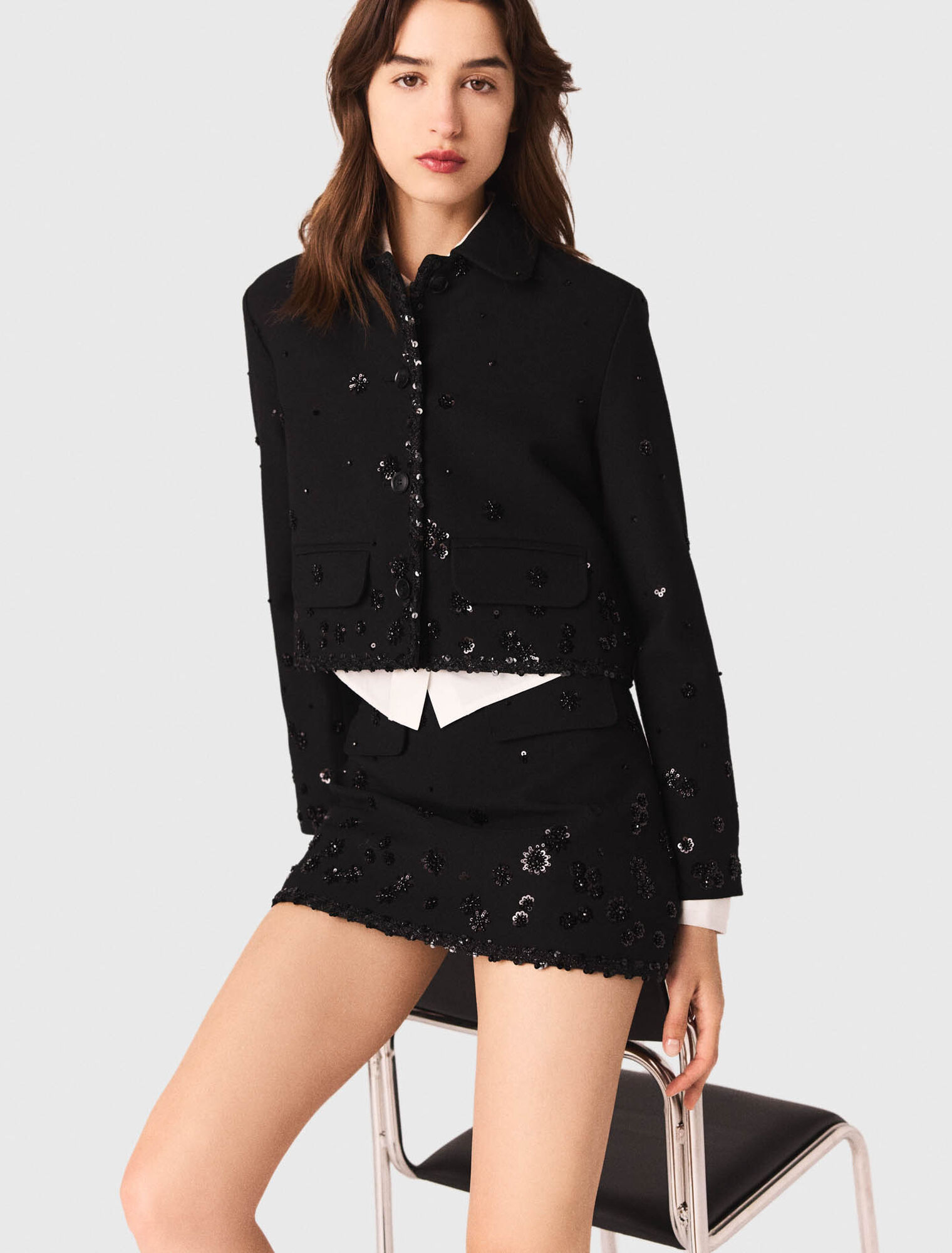 Kurze bestickte Jacke