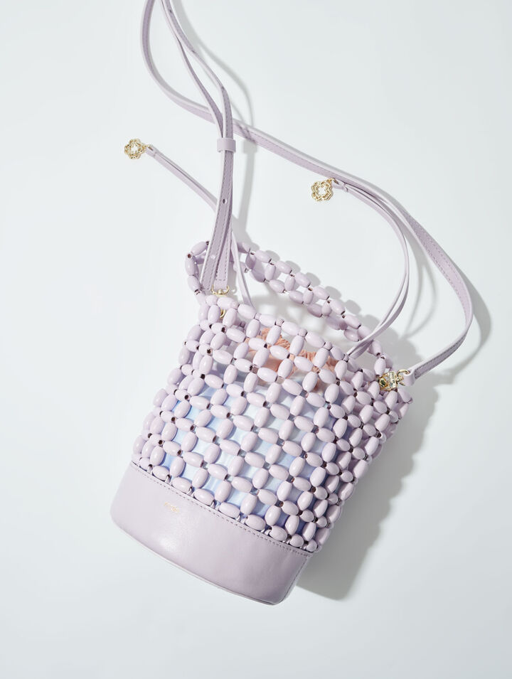 Beuteltasche mit Perlenbesatz