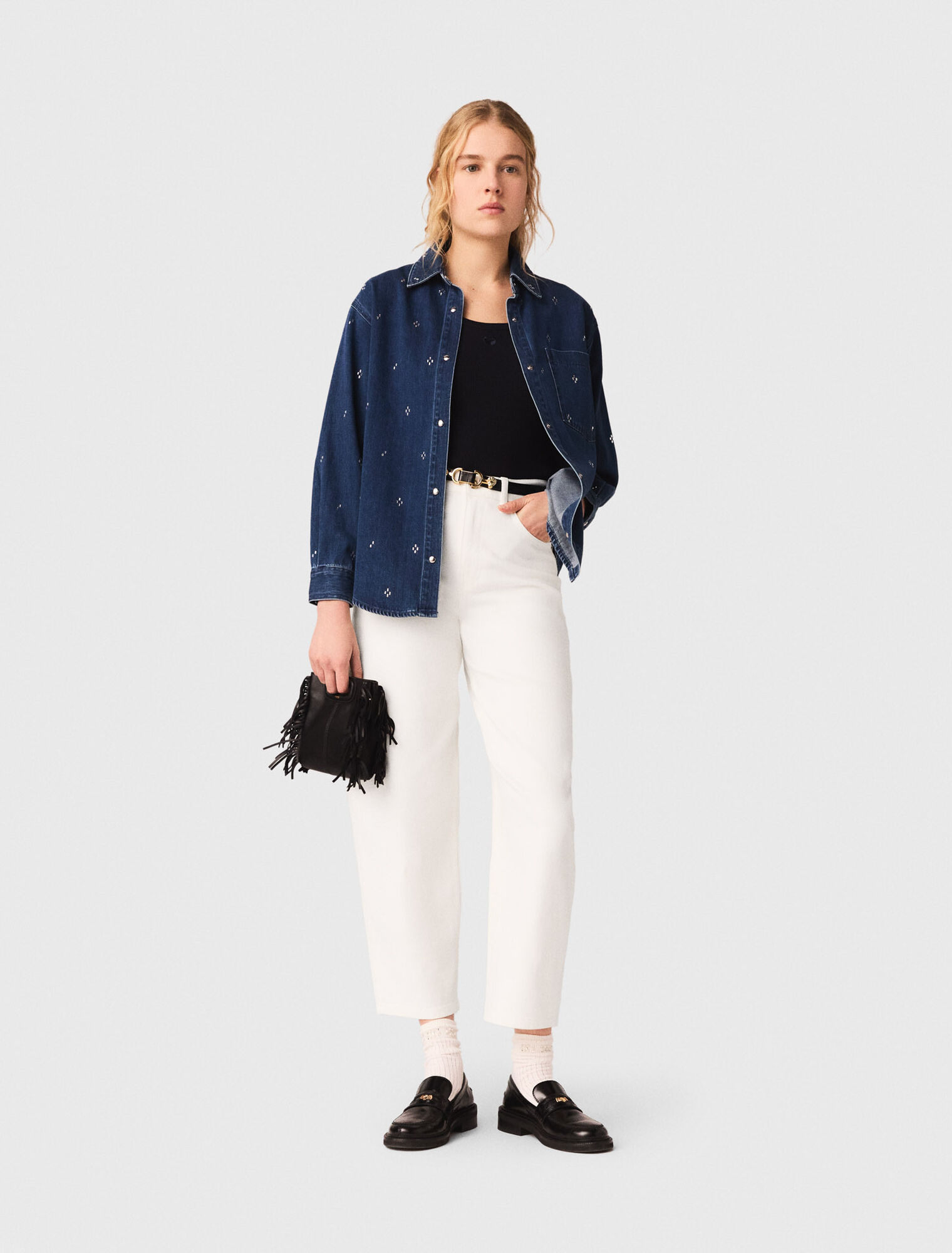 Jeanshemd mit Strass