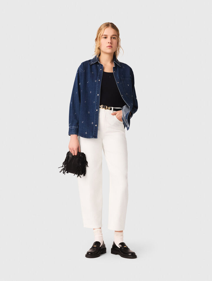 Jeanshemd mit Strass