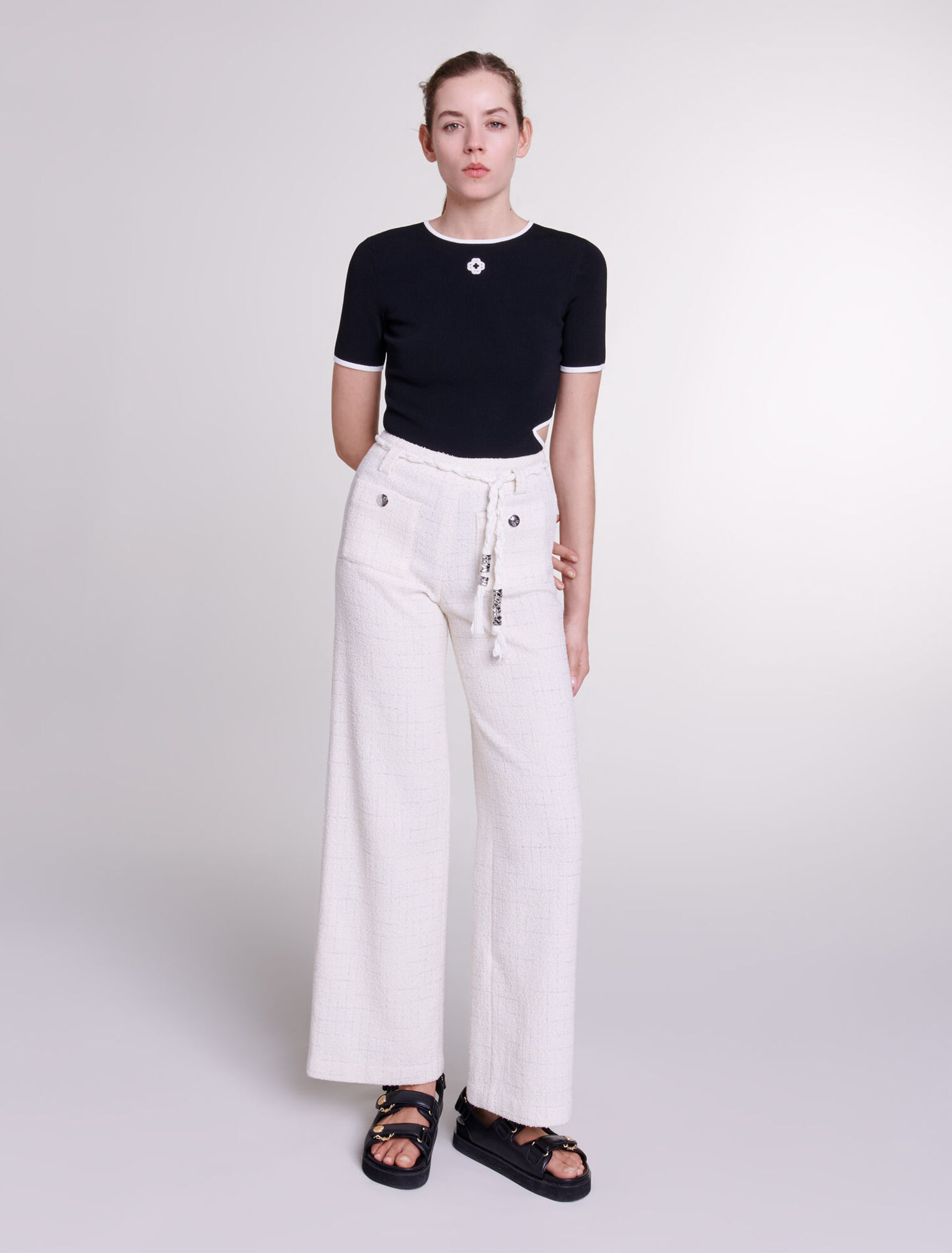 Tweed-Hose mit metallischen Fäden