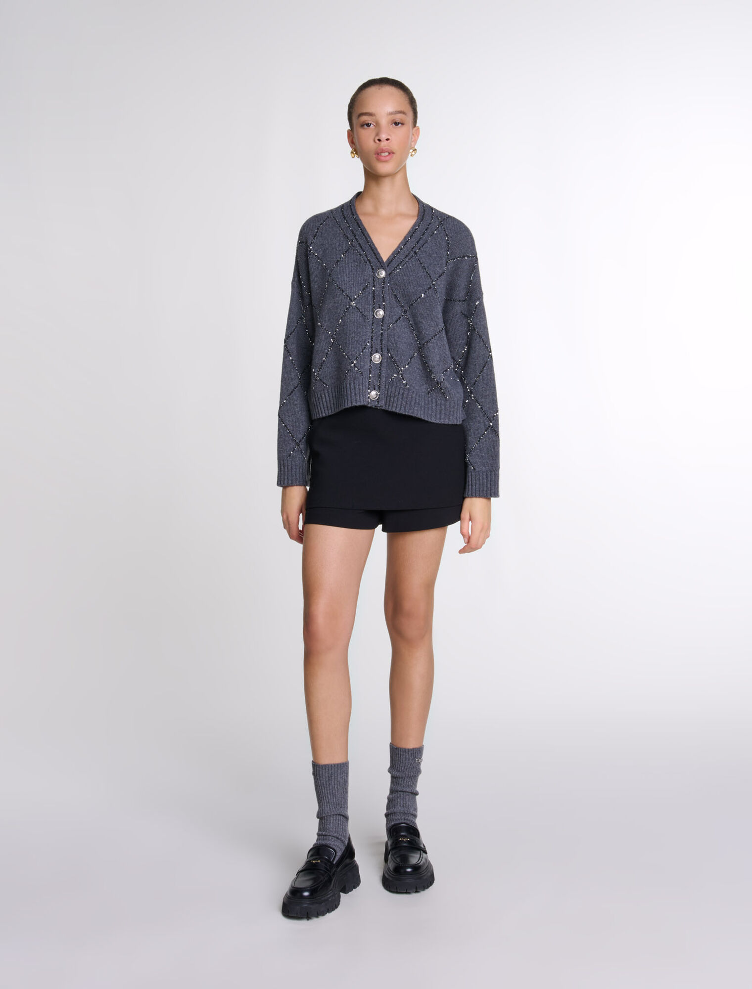 Strickjacke mit Pailletten