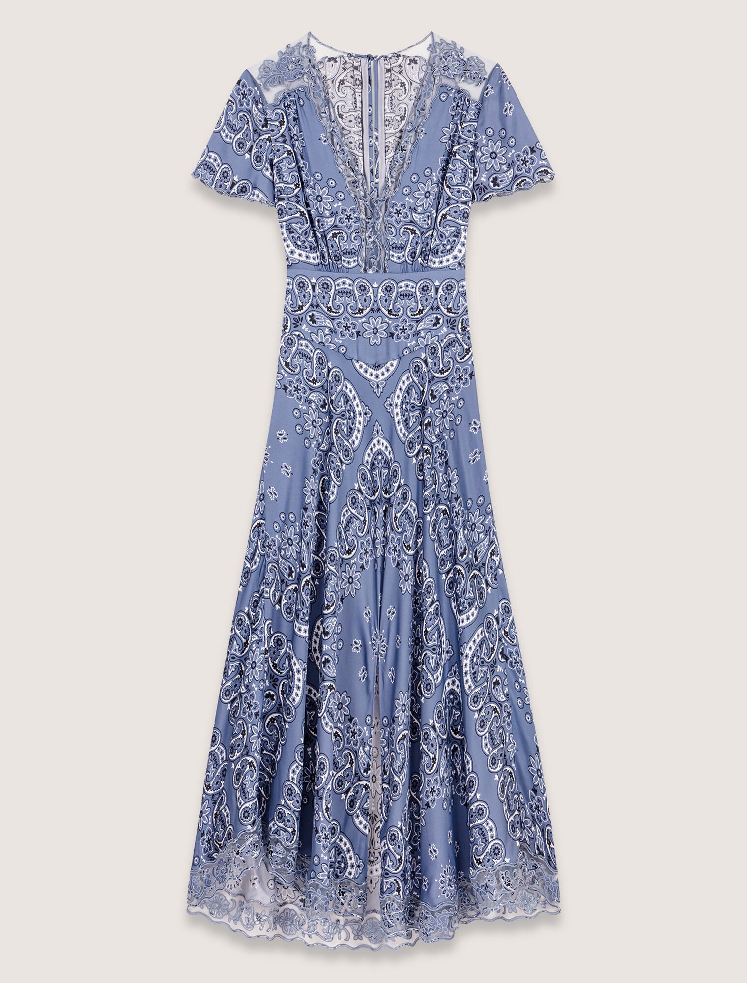 Langes fließendes Kleid mit Print
