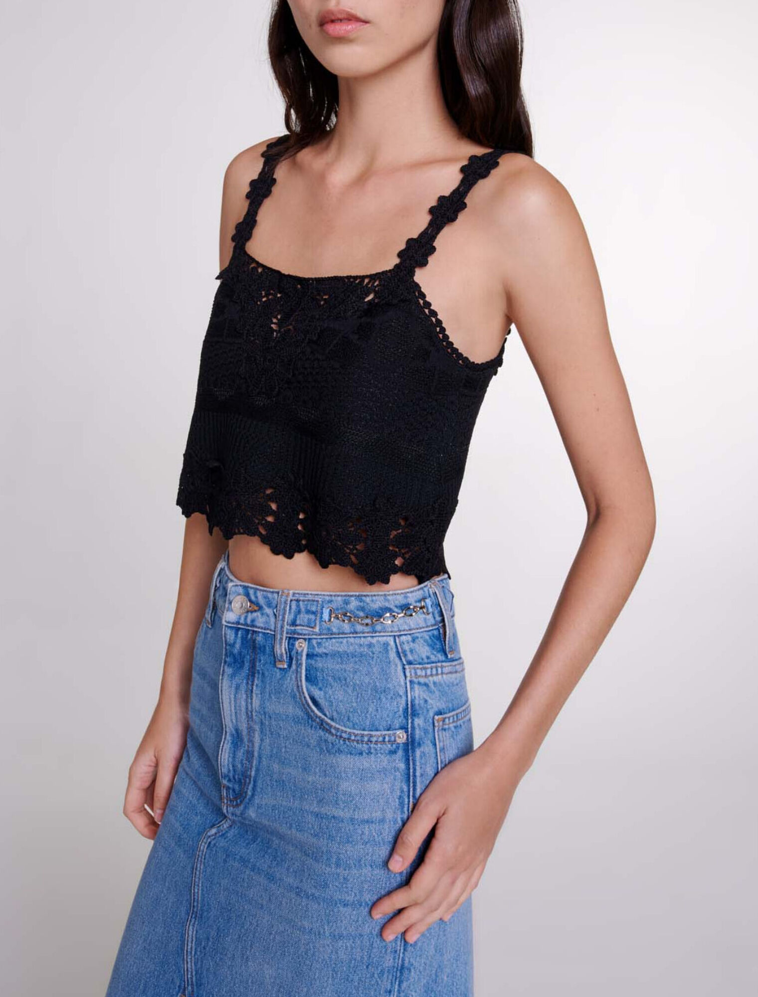 Kurzes Top mit Gipüre