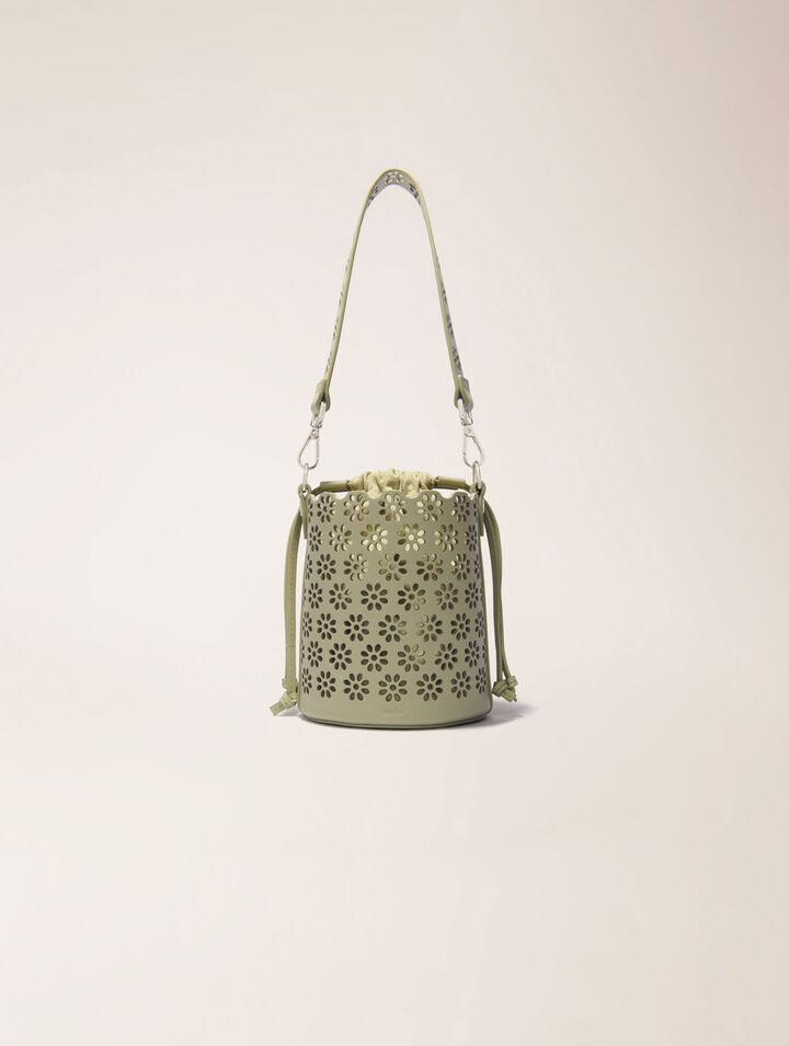 Bucket Bag aus perforiertem Leder