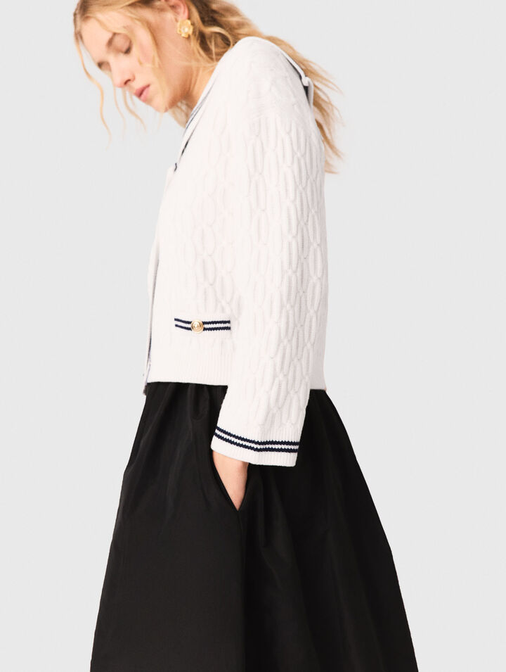 Langer Rock mit Kontrast-Taille