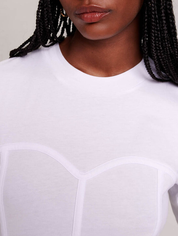 T-Shirt mit Korsett-Effekt