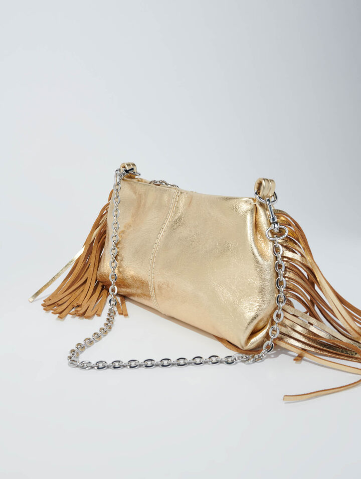 Clutch Miss M aus Metallic-Leder