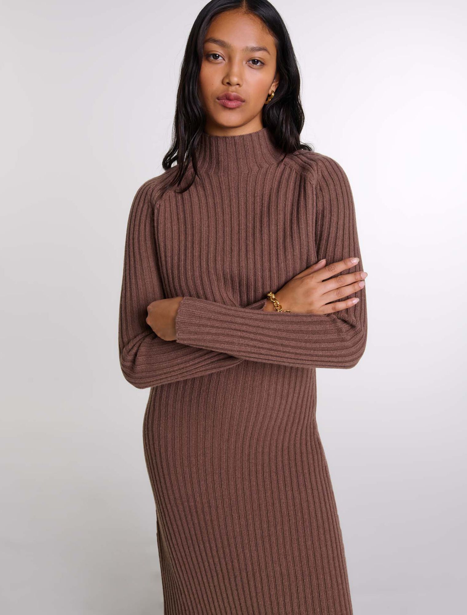 Langes 2-in-1 Kleid aus Wolle