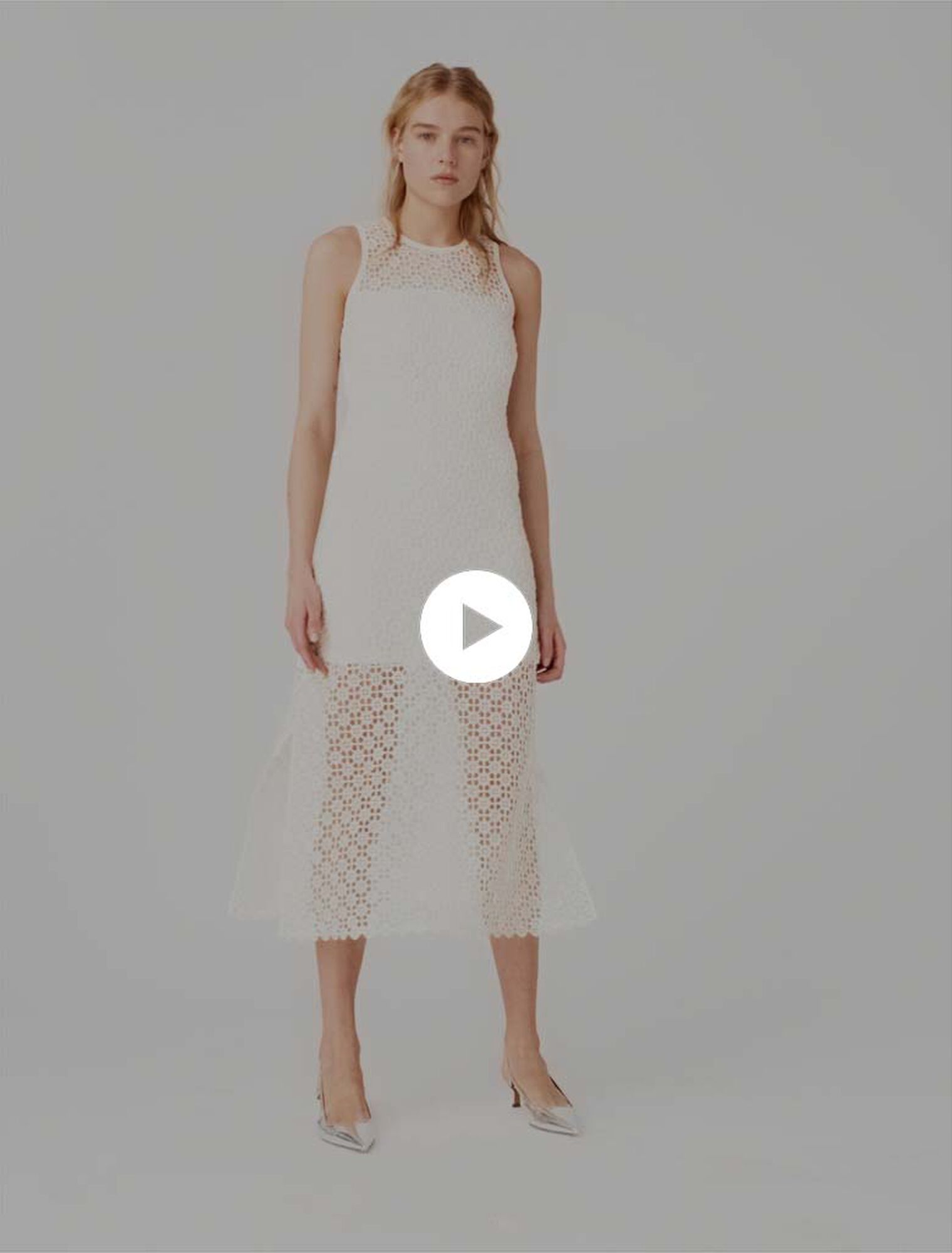 Langes H&auml;kelkleid mit Strass