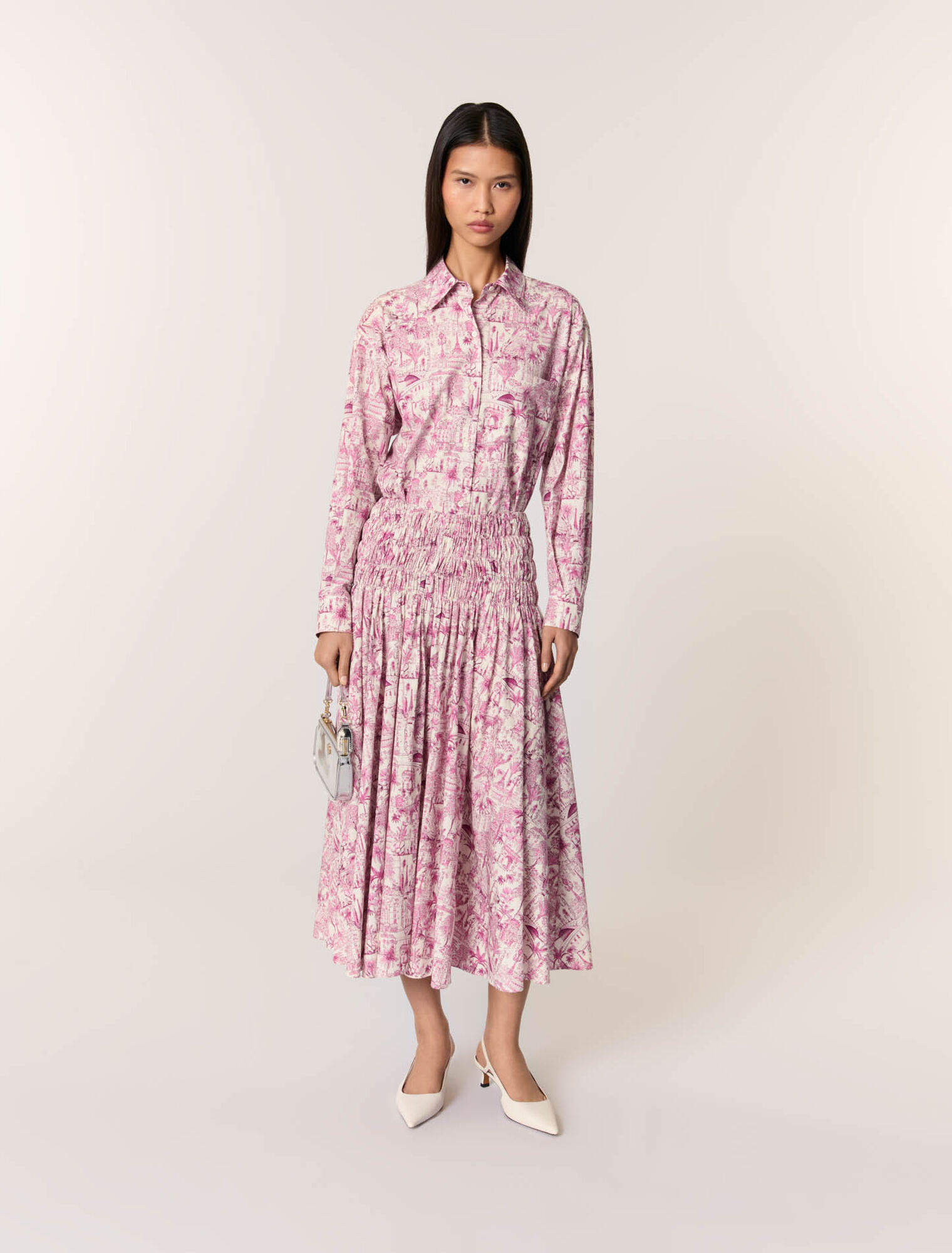 Rock mit geraffter Stretch-Taille 