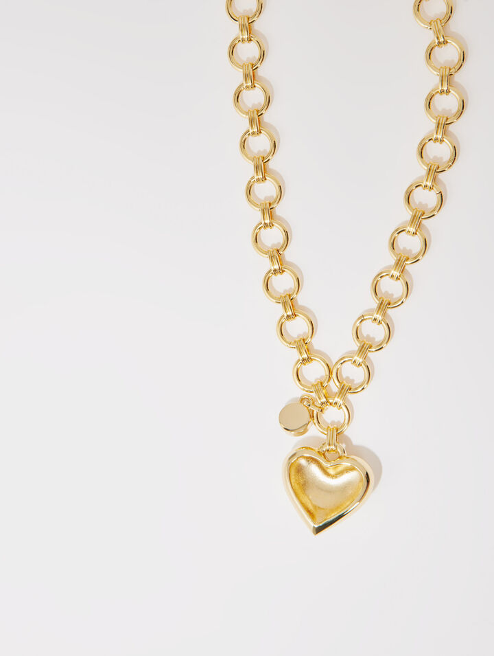 Goldfarbene Herz-Kette