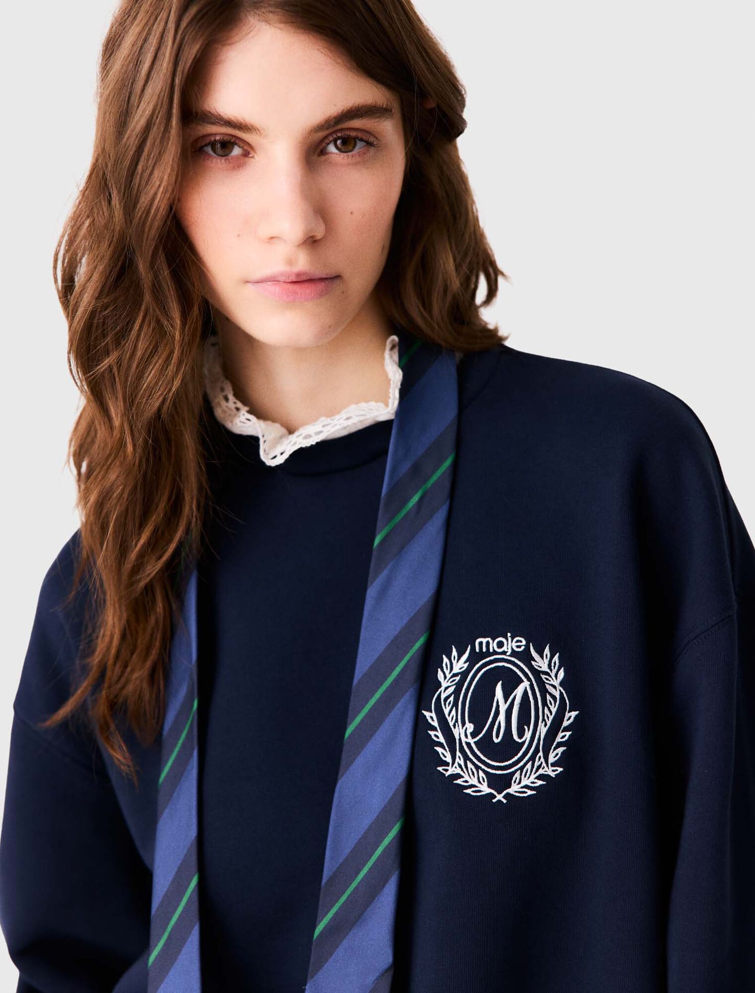 Sweatshirt mit Popeline-Details