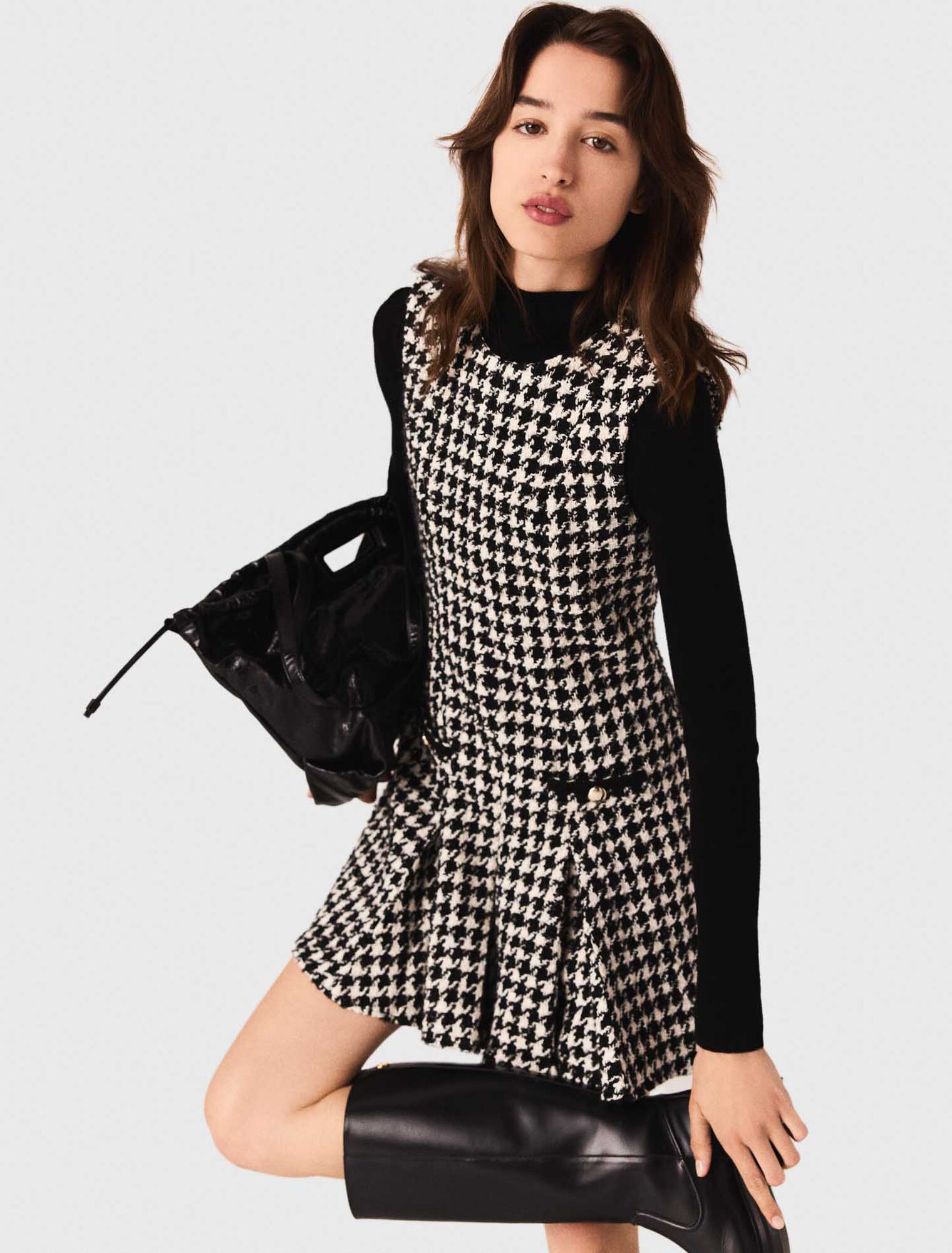 Ausgestelltes Tweed-Kleid