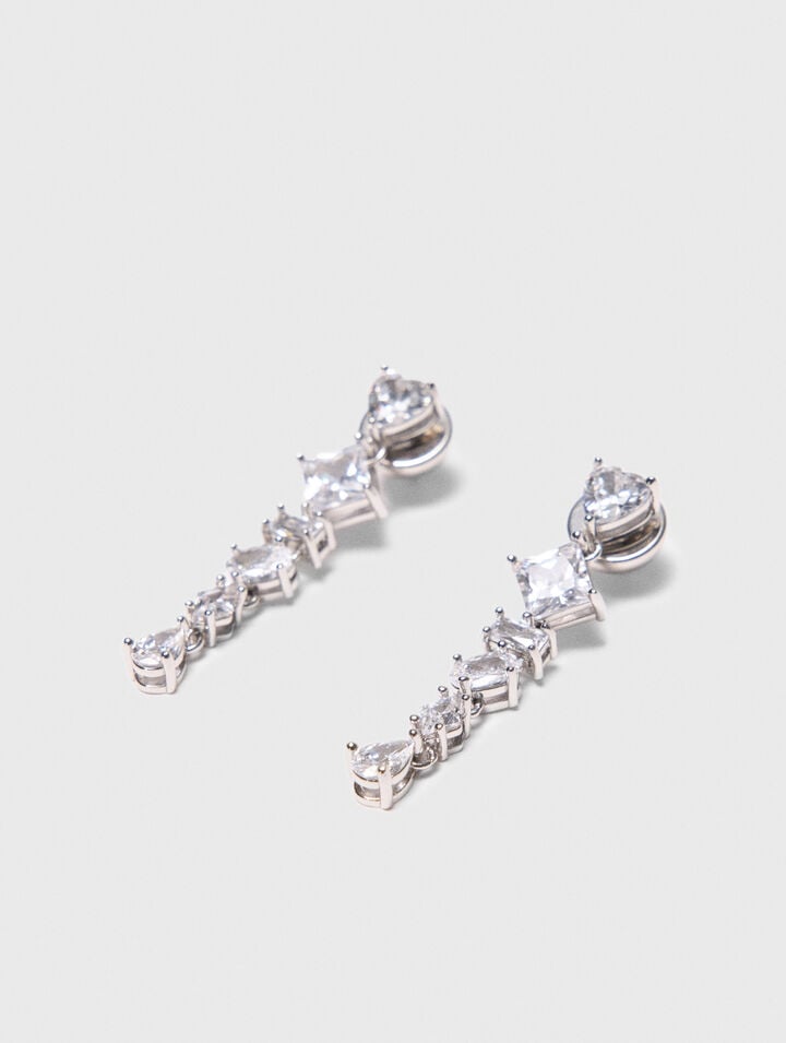 Herz-Ohrringe mit Strass
