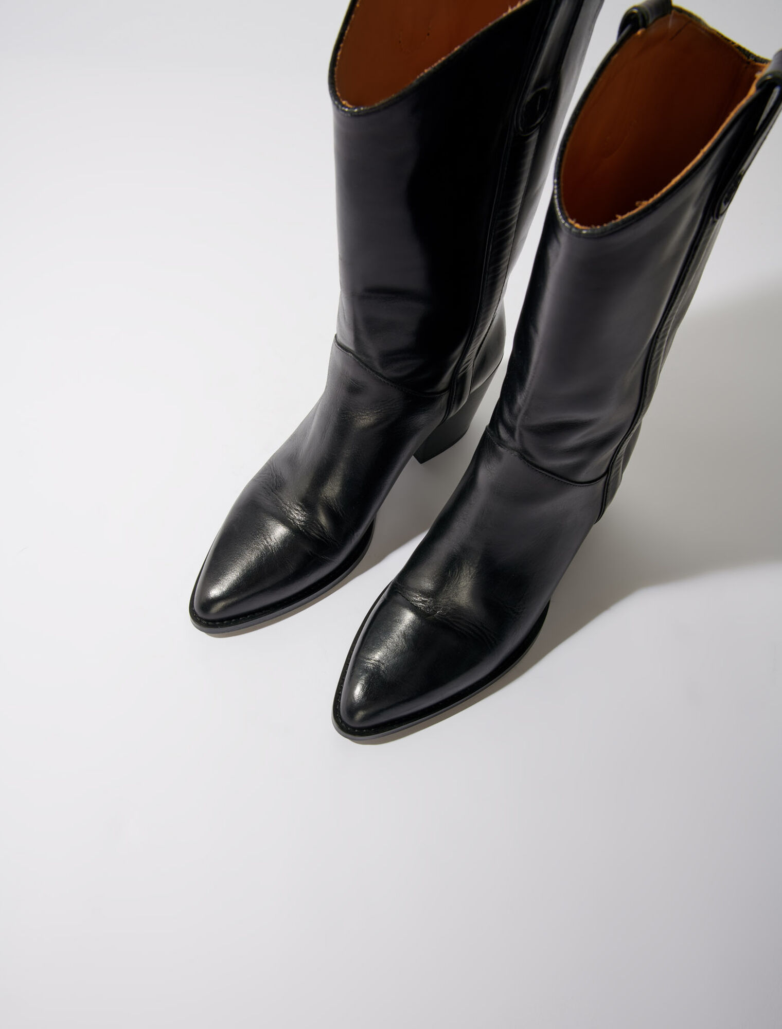 Lederstiefel mit Absatz
