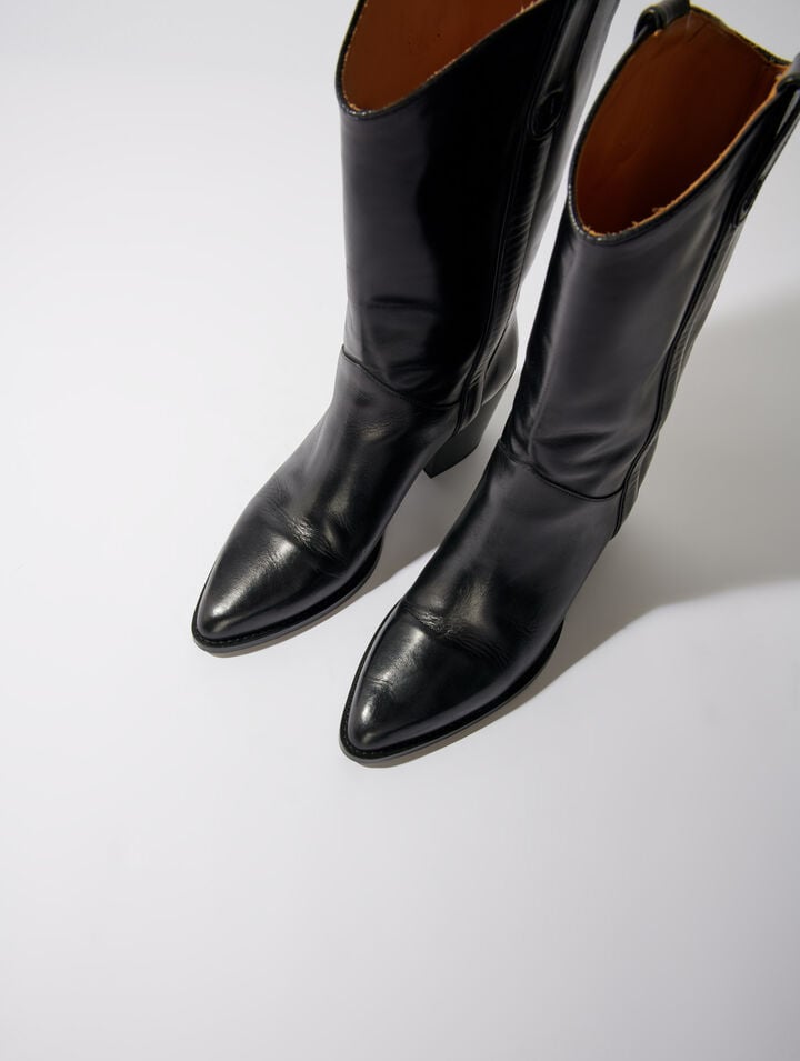 Lederstiefel mit Absatz
