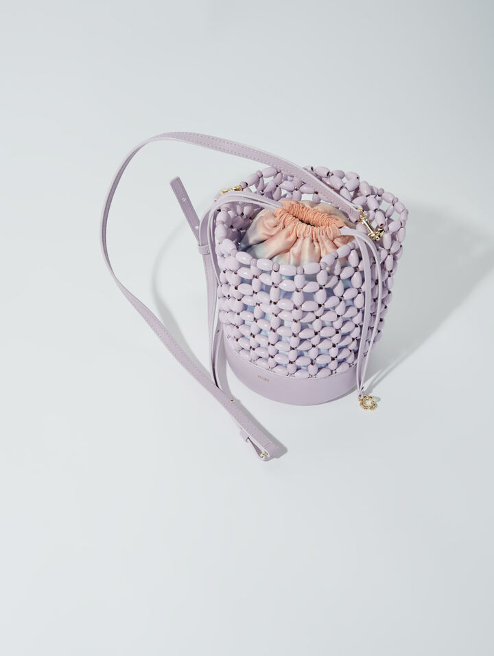Beuteltasche mit Perlenbesatz