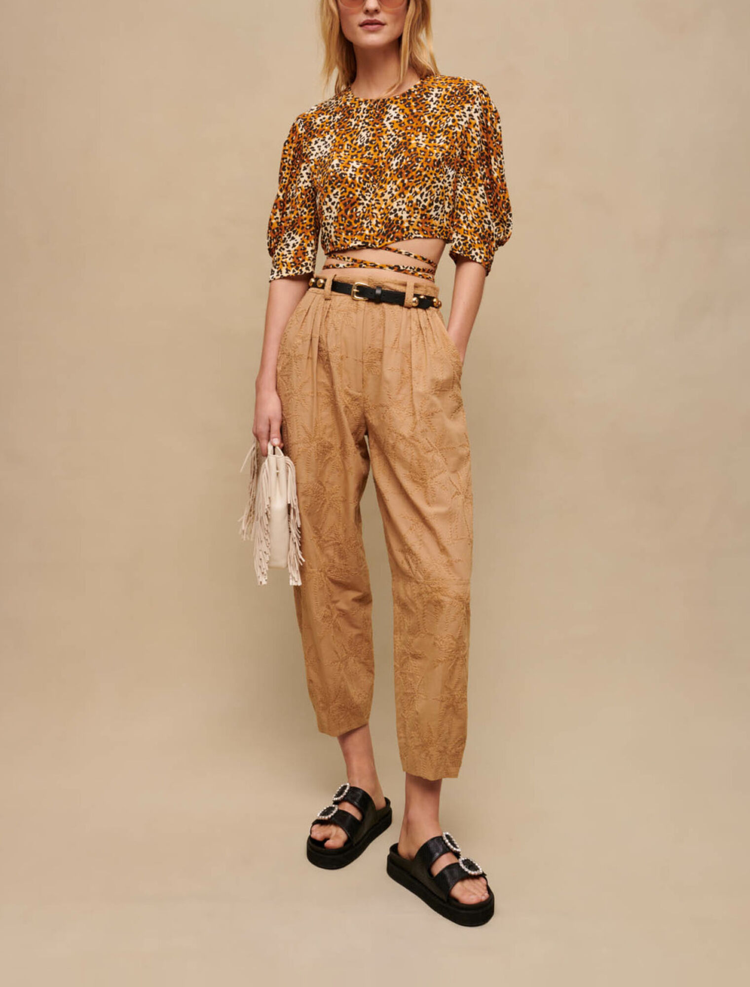 Kurzes Top mit Leopardenmuster