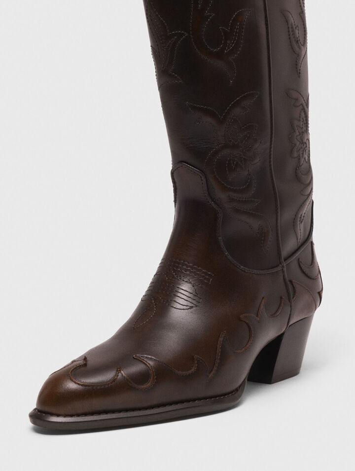 Cowboy-Stiefel aus Leder