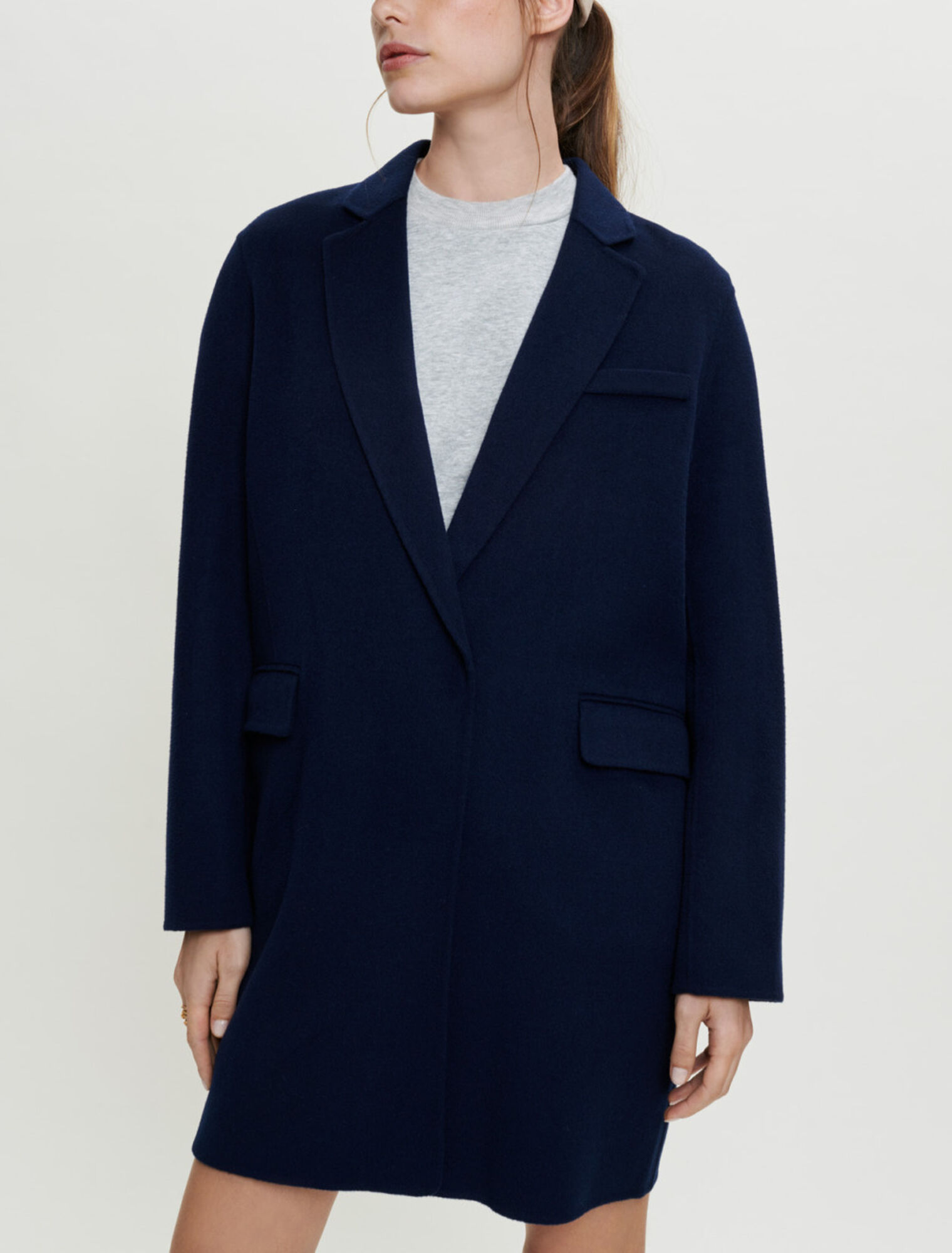 Doubleface-Mantel im Jackenstil