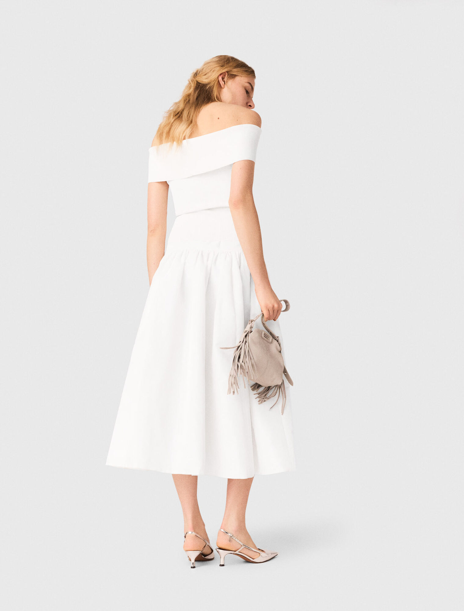 Rippstricktop mit Bardot-Kragen