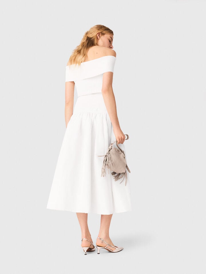 Rippstricktop mit Bardot-Kragen