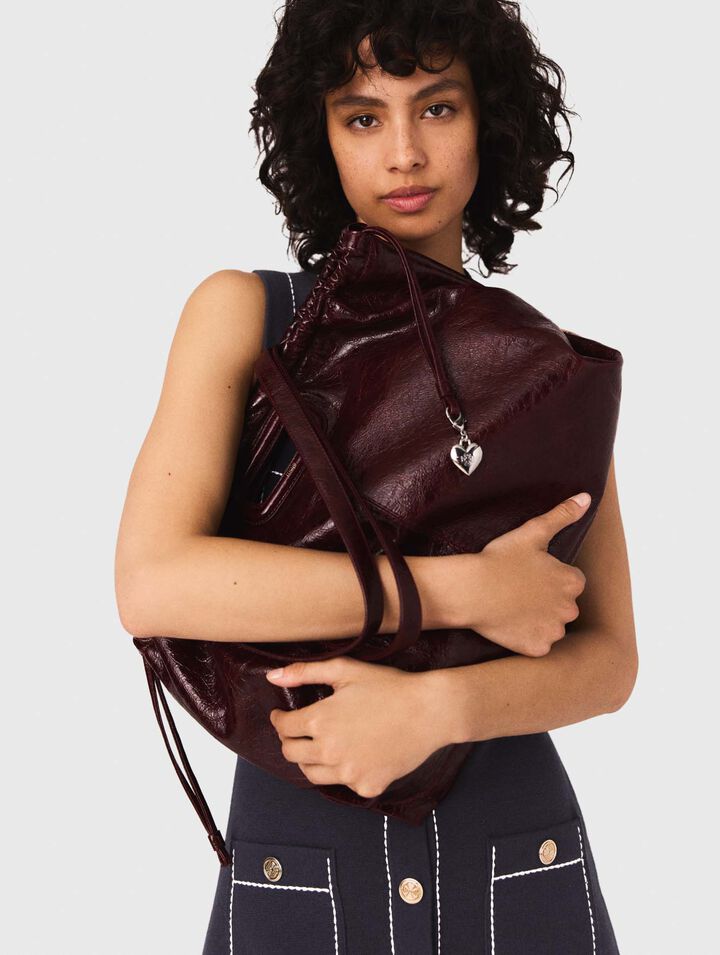 Tote-Tasche M aus Craquelé-Leder