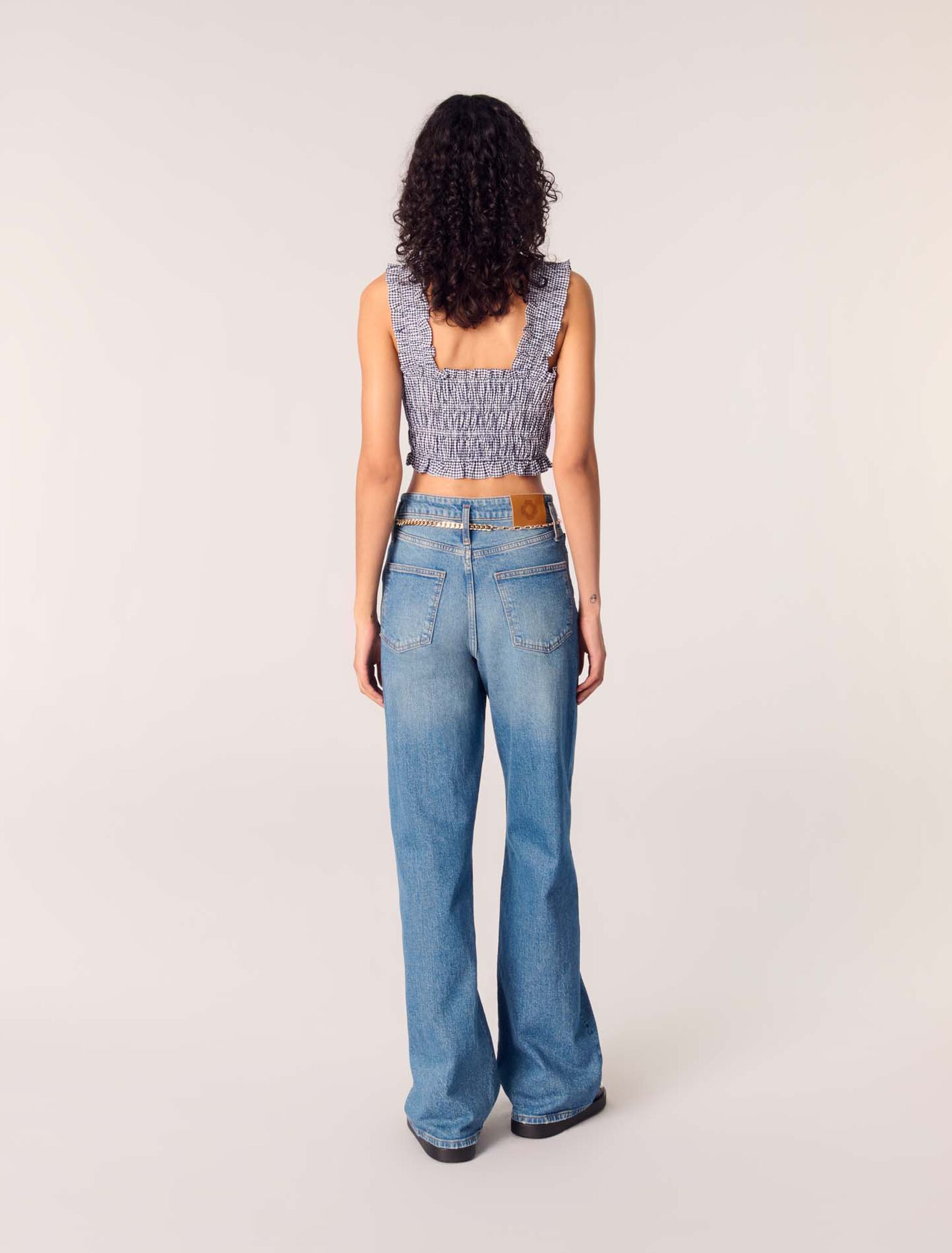 Gesmoktes Top mit Vichy-Muster