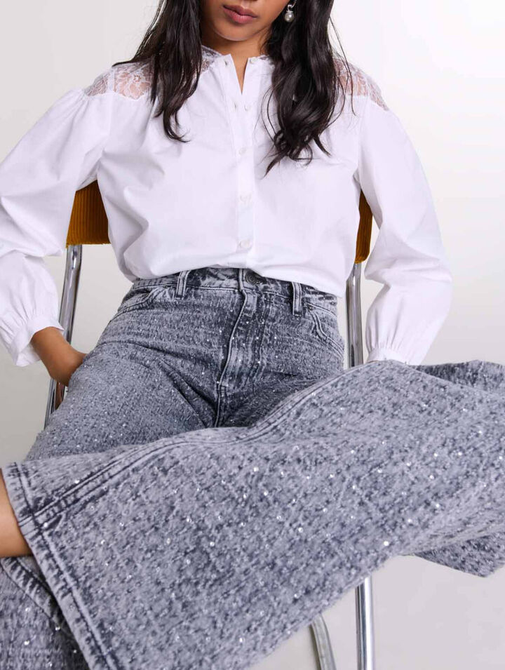 Jeans mit Strassbesatz