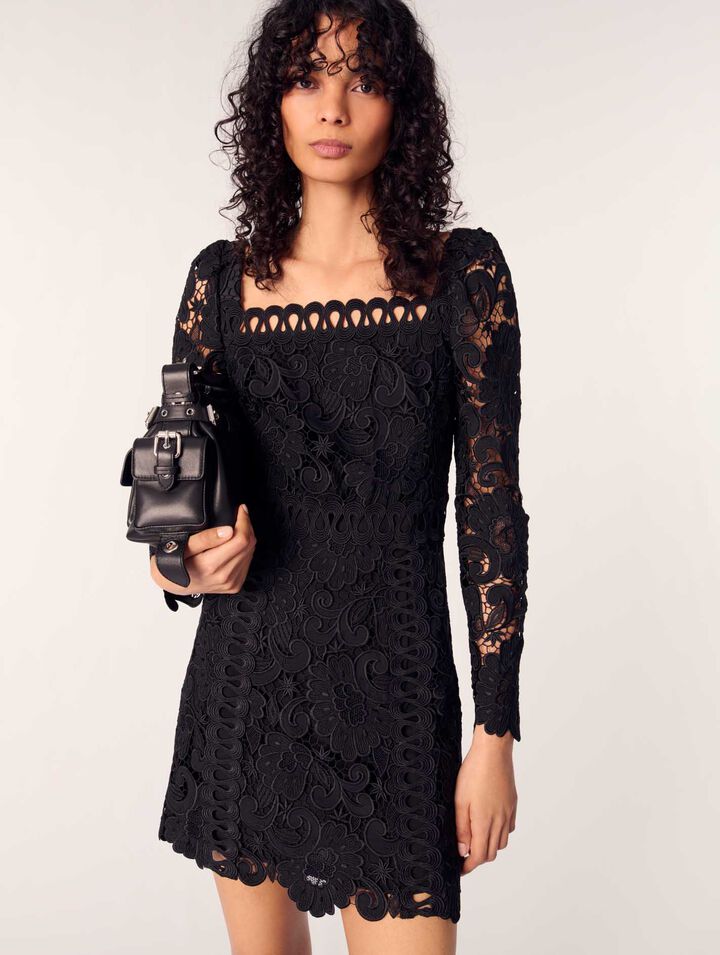 Kurzes Gipüre-Kleid