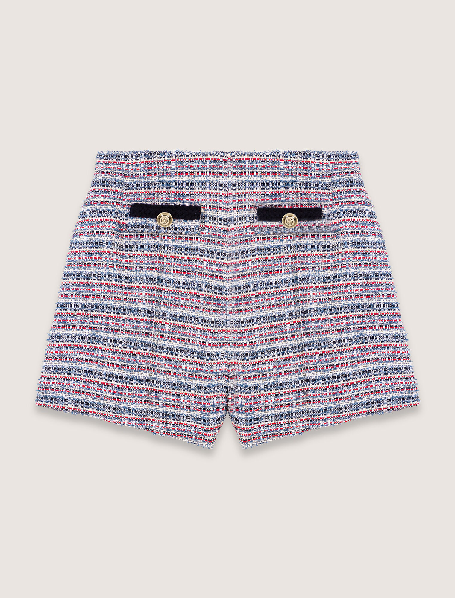 Shorts aus Tweed mit Kontrastborten