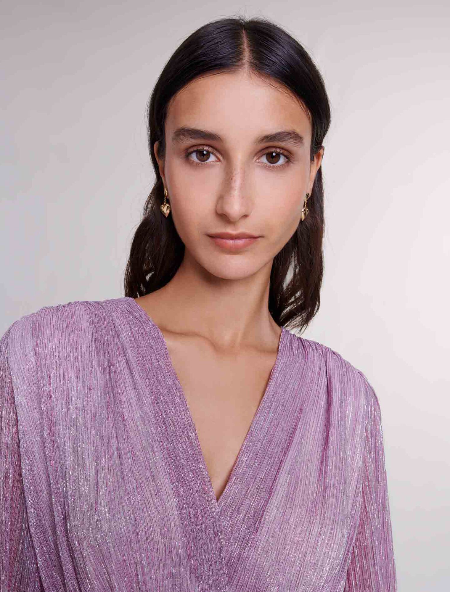 Langes Kleid mit Volants