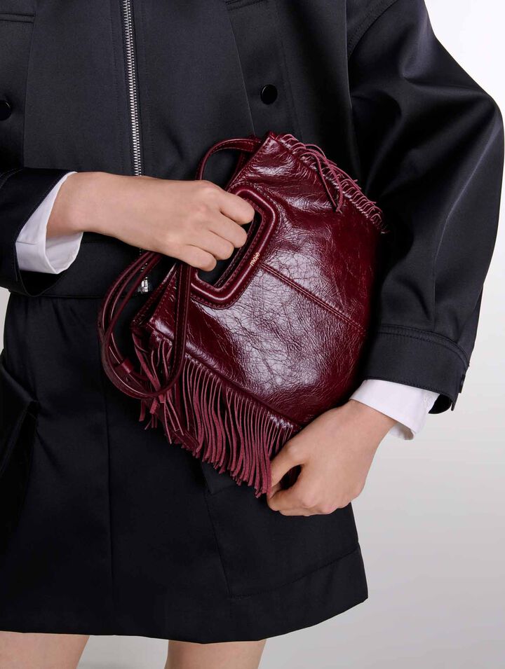 M-Tasche aus Craqulé-Leder