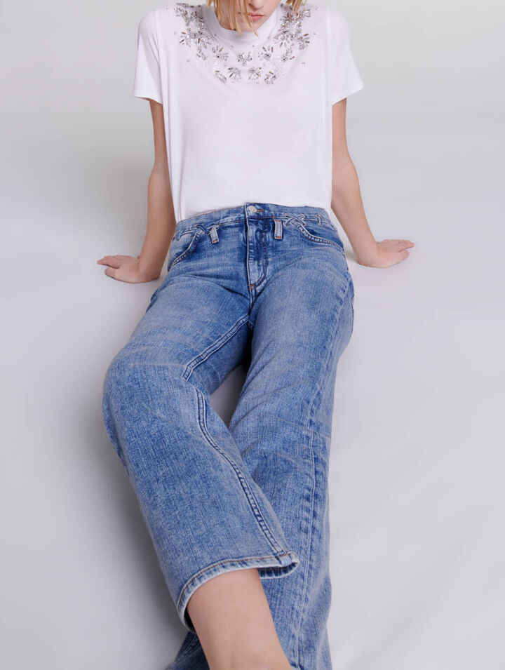 Jeans mit Flechtdetails