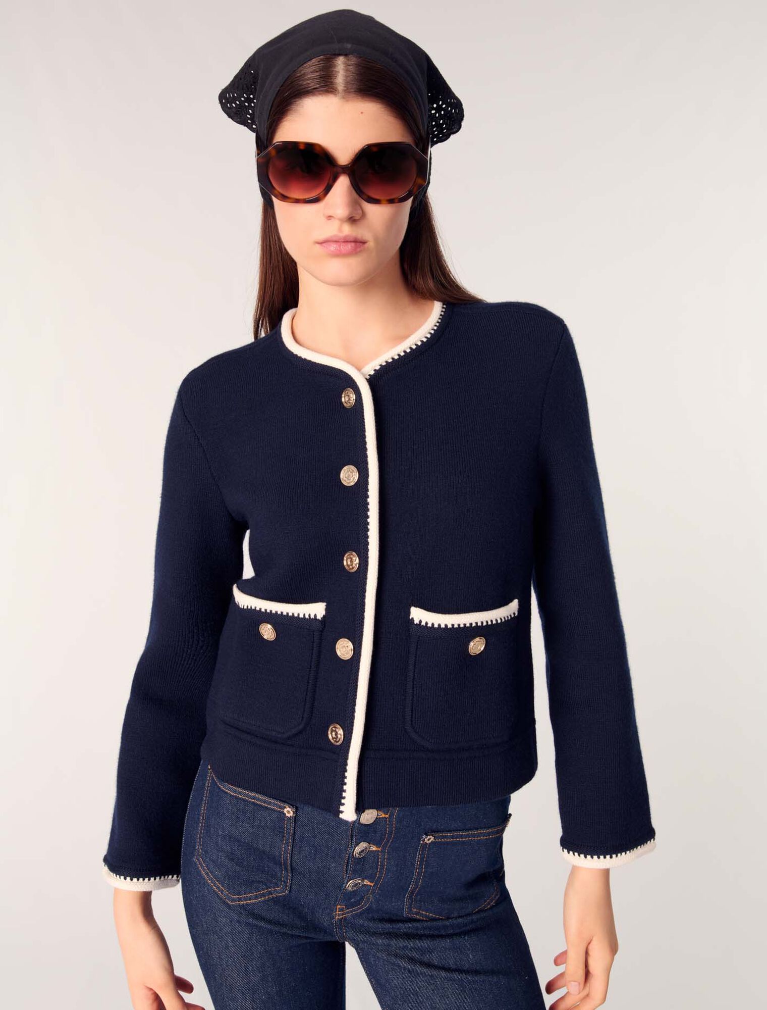 Cardigan aus Wollmischgewebe