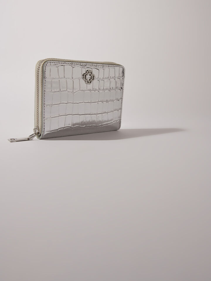 Brieftasche, Leder, Kroko-Prägung