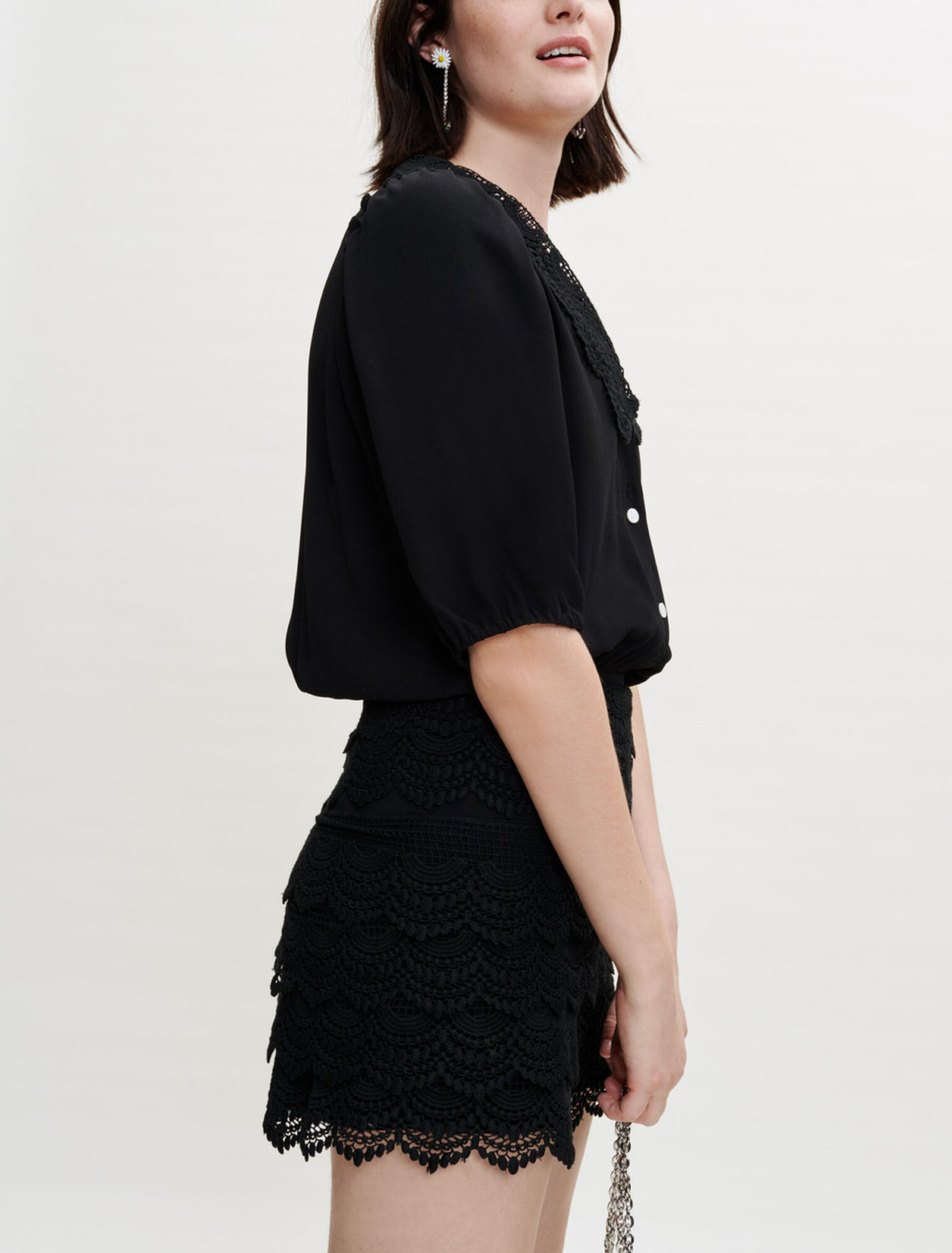 Shorts Jumpsuit aus Materialmix