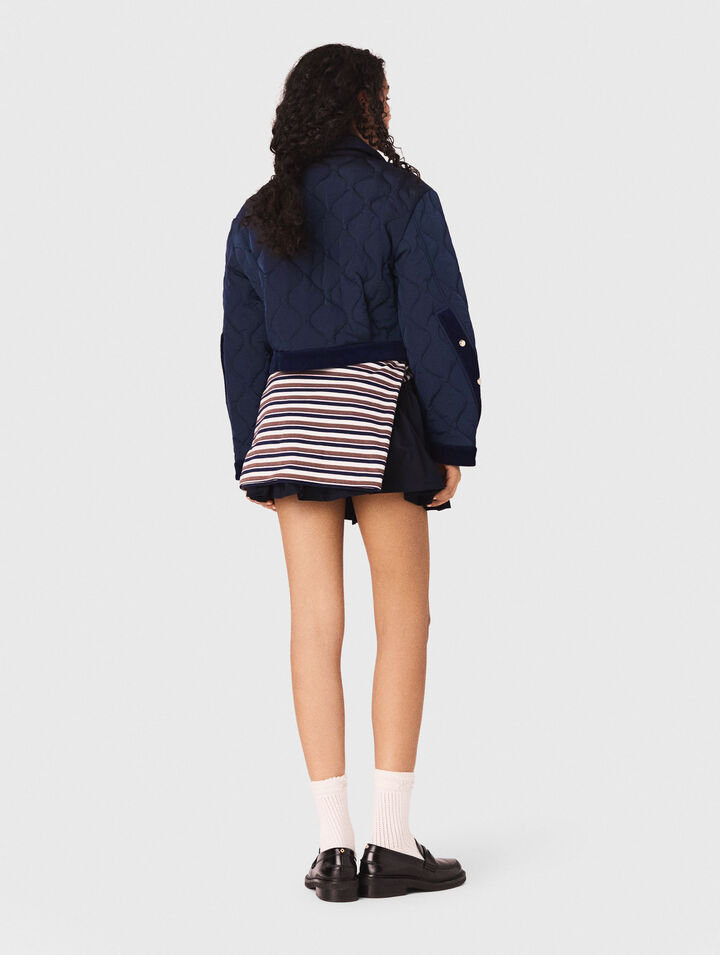 Steppjacke mit Velours-Details