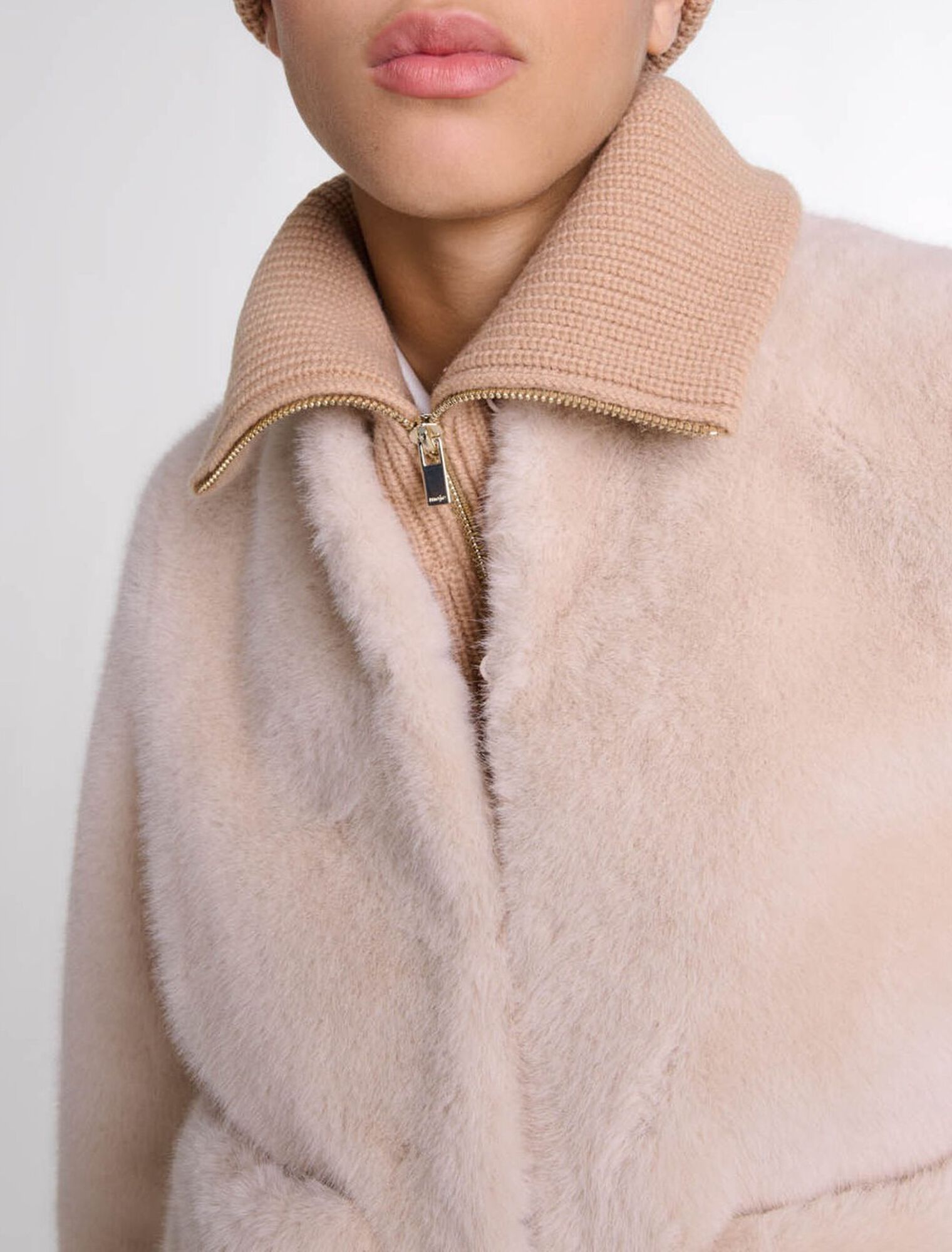 Zip-Kragen aus Wolle und Kaschmir