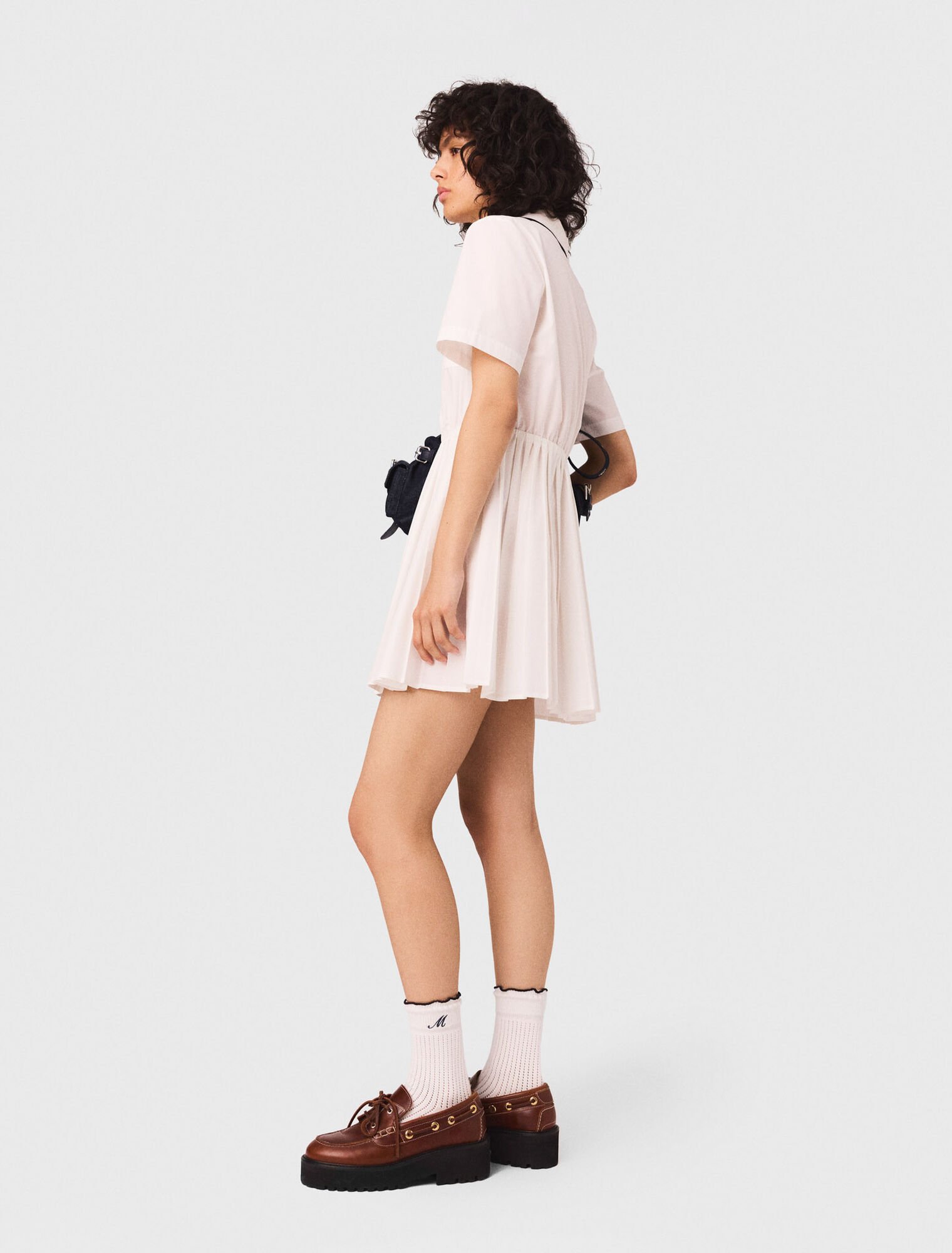 Hemdblusenkleid mit kurzen Ärmeln